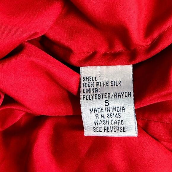 Sean Collection 100% Silk Beaded Cut Out Vintage Evening Dress Red EUC Small - Picture 7 of 8